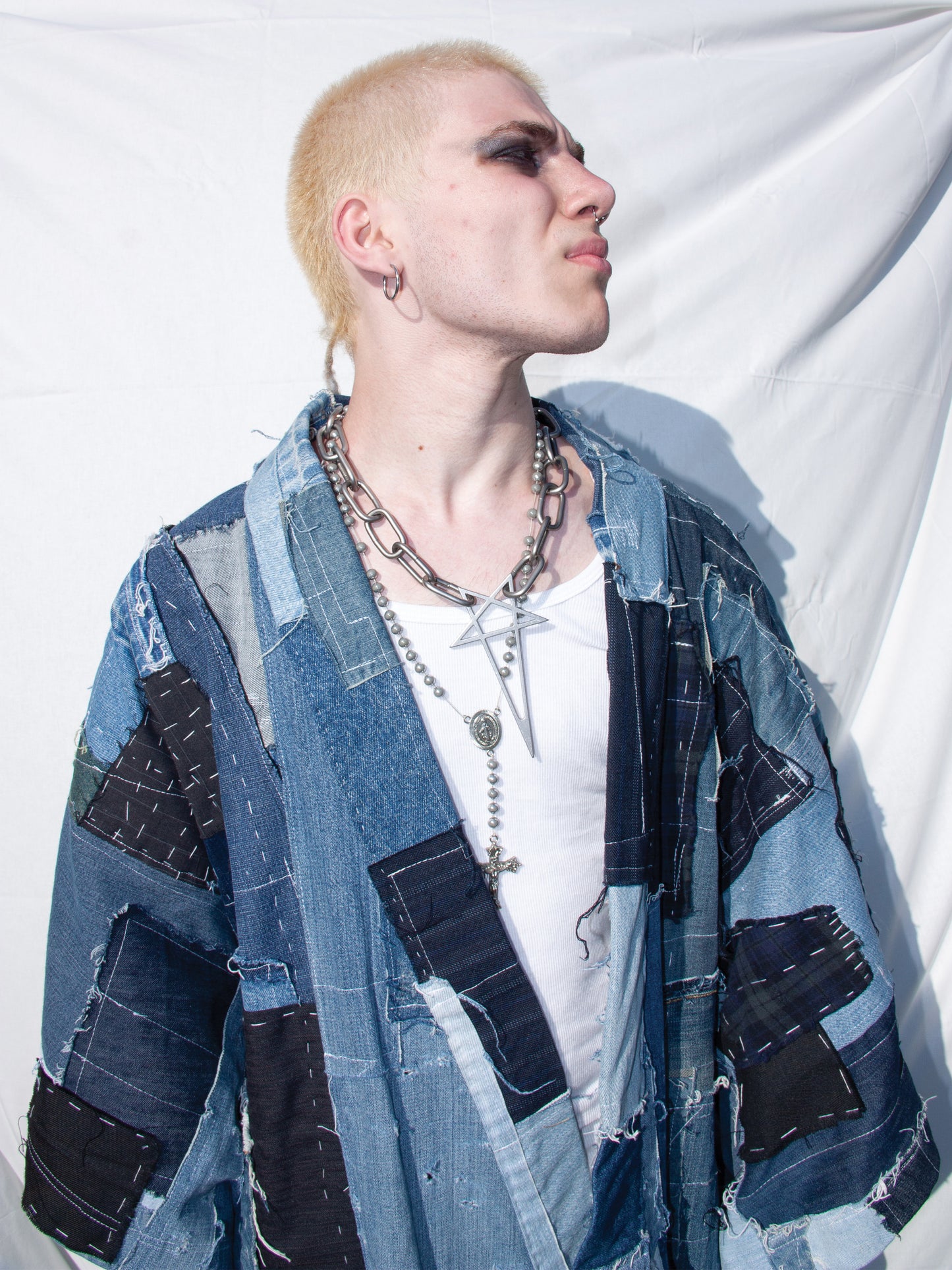 "Boro" denim Kimono/ Coat