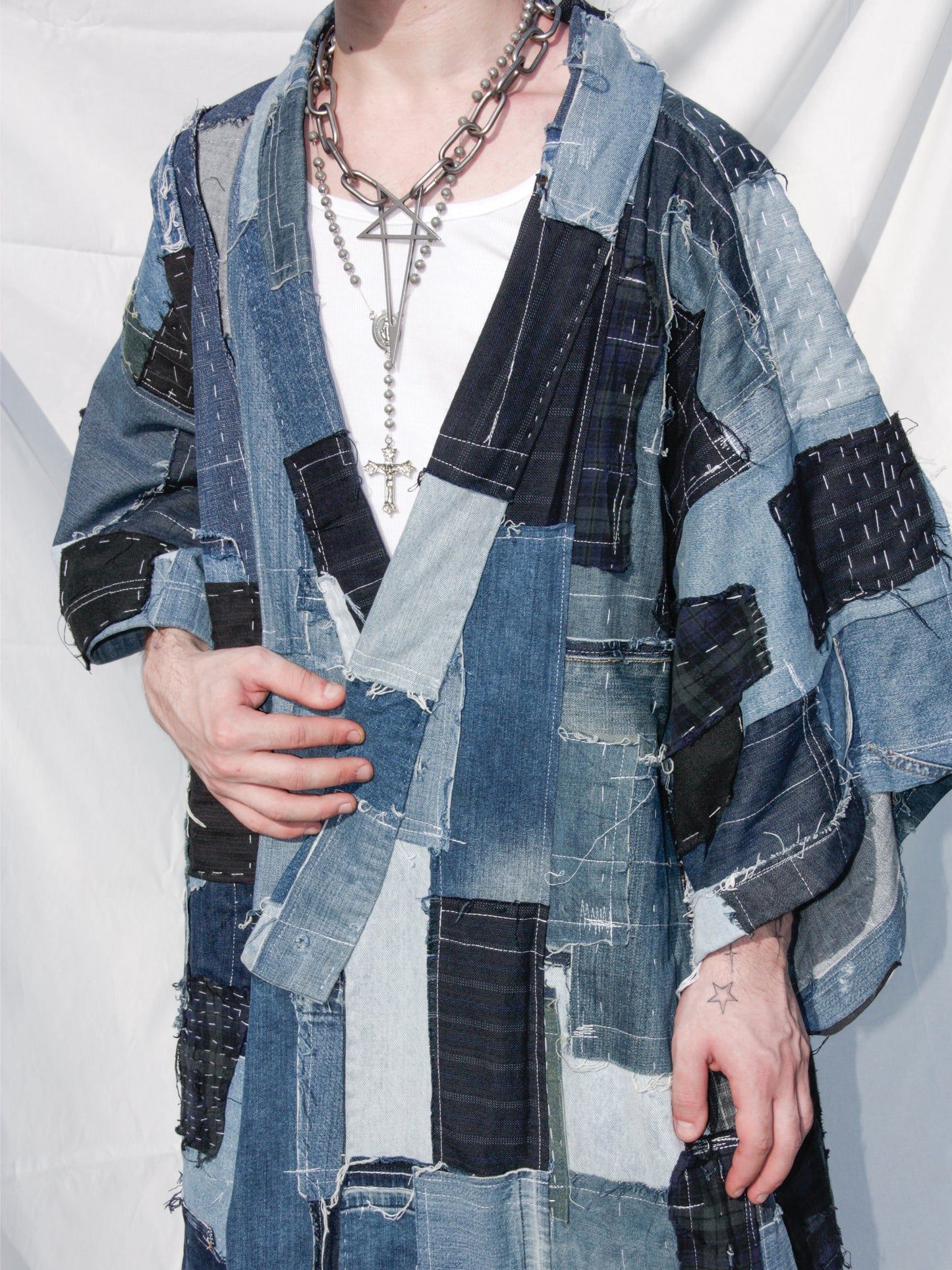 "Boro" denim Kimono/ Coat