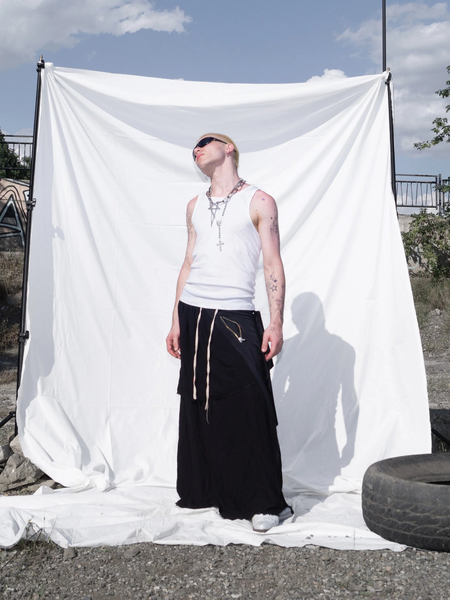 "Dark wave" long skirt