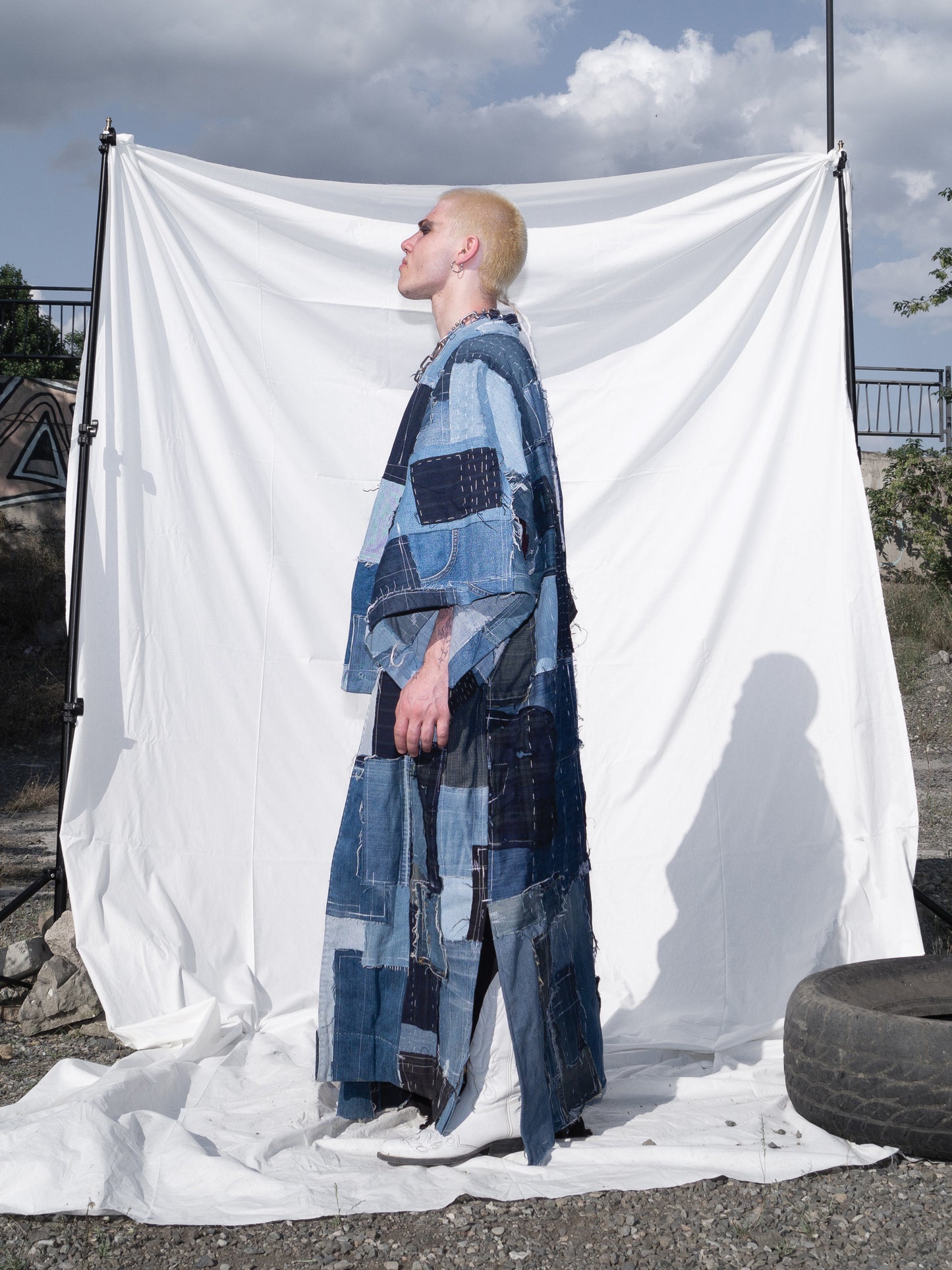 "Boro" denim Kimono/ Coat