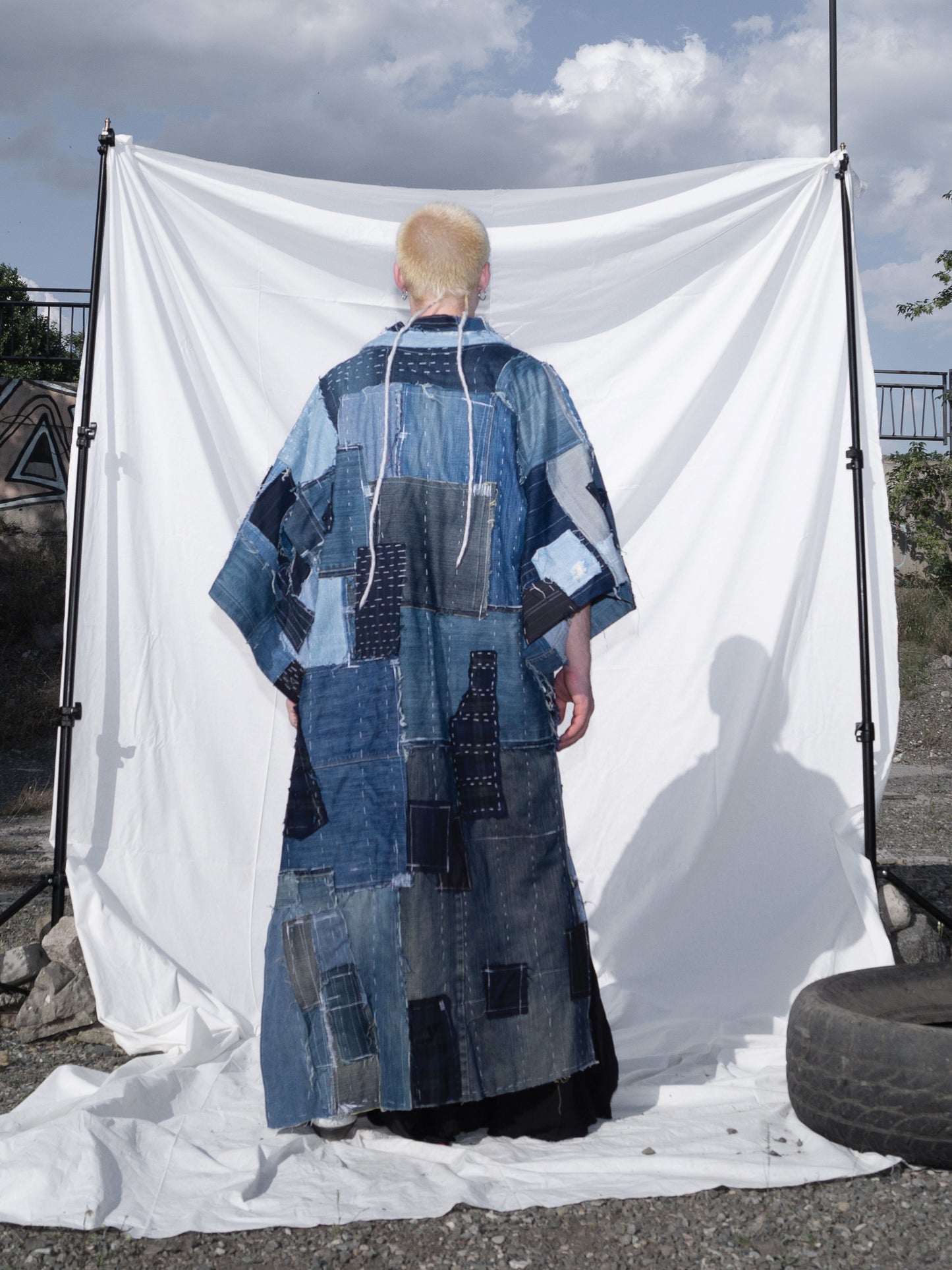 "Boro" denim Kimono/ Coat